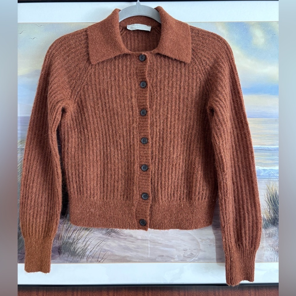 Everlane The Alpaca Collared Cardigan in Rosewood - Size XS - Picture 1 of 10